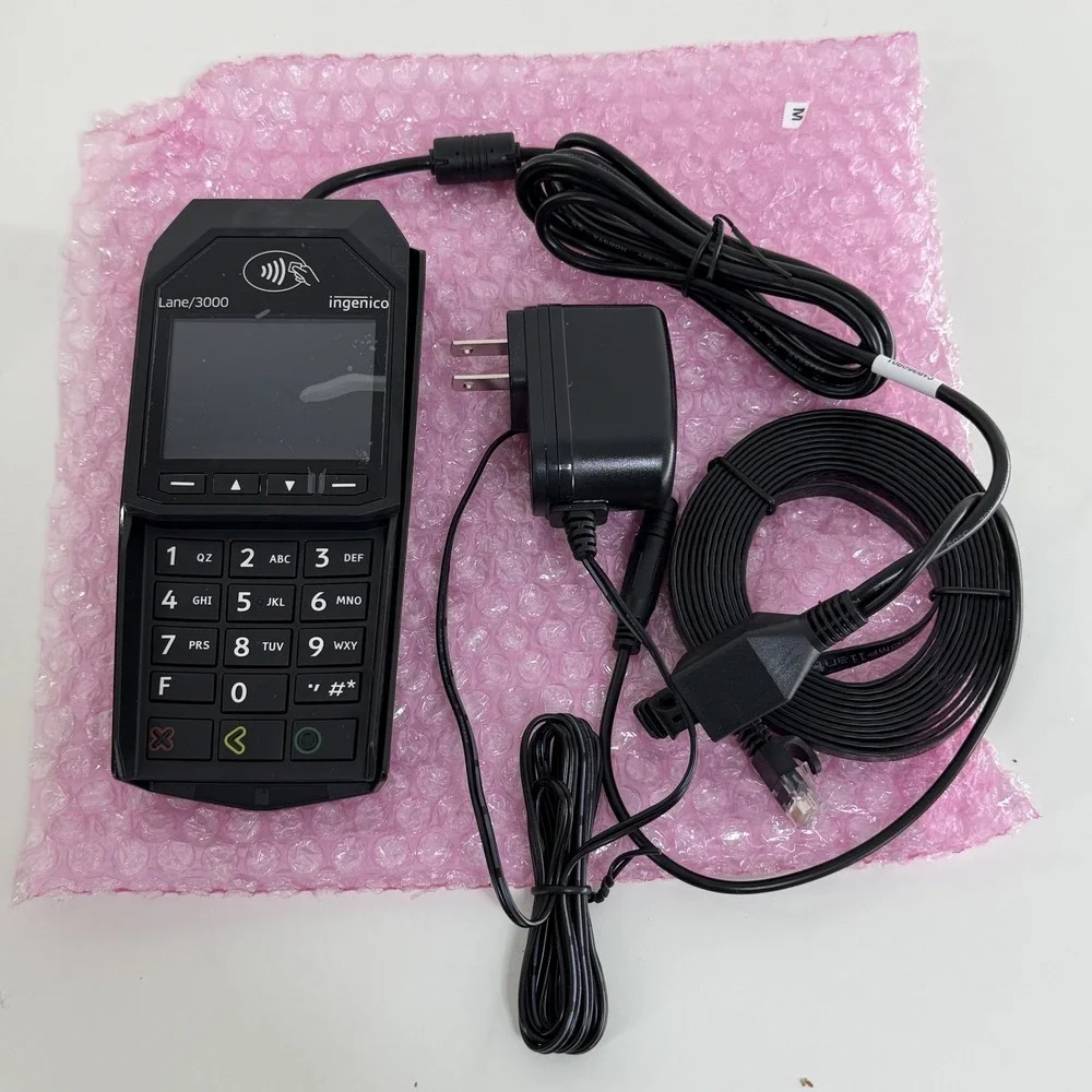 Ingenico Lane/3000 POS Payment Terminal LAN300-USPHX01A Black Power Cables